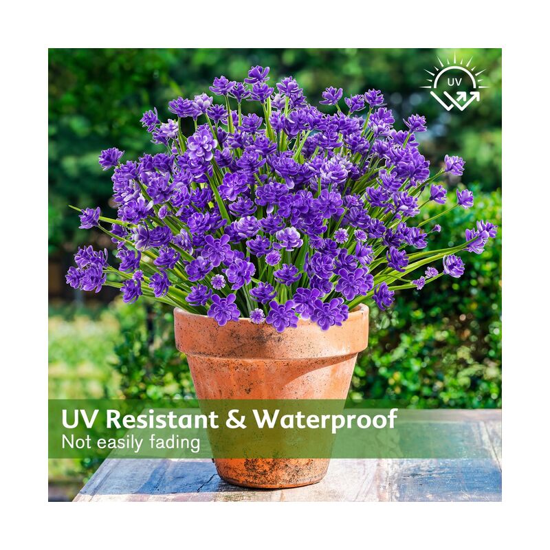 24PCS Artificial Flowers for Outdoor,No Fade Fake Plastic Flowers Faux Plants for Decoration Hanging Planters Indoor Outside Garden Porch Window Box Home Wedding Farmhouse - Image 3