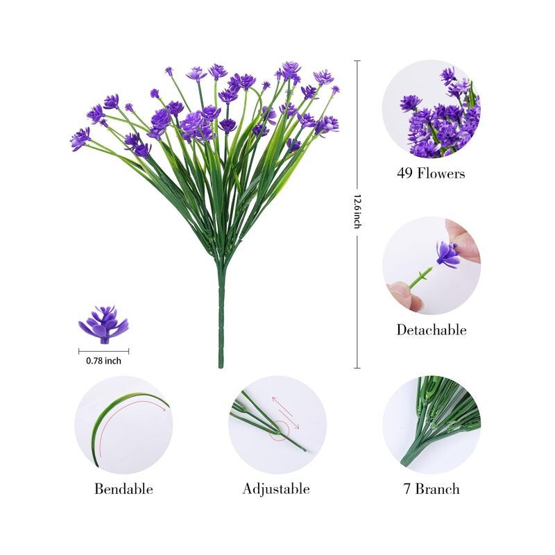 24PCS Artificial Flowers for Outdoor,No Fade Fake Plastic Flowers Faux Plants for Decoration Hanging Planters Indoor Outside Garden Porch Window Box Home Wedding Farmhouse - Image 2