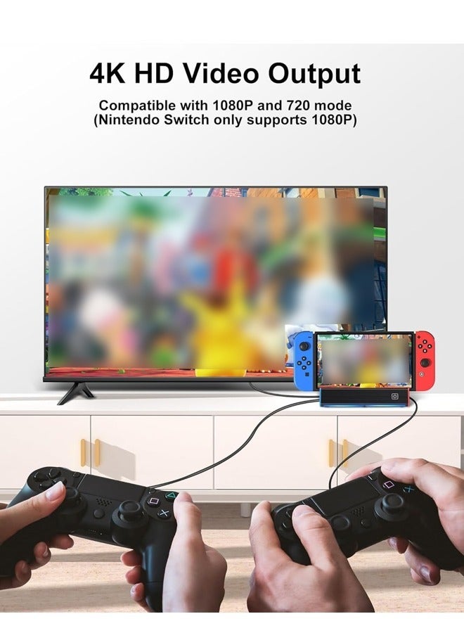 Excefore TV Dock Station for Switch, Portable Switch OLED Dock with 4K/1080P with HDMI USB 3.0 Port and USB C Charging, Replacement for Official Switch Dock  - Image 3