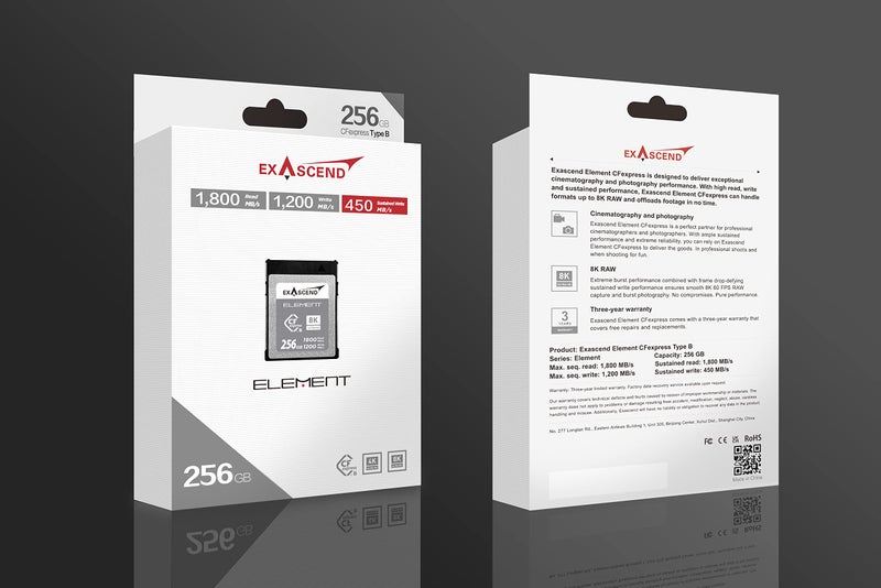 Exascend بطاقة Exascend CFexpress من نوع B بسعة 256GB / 512GB / 1TB، سرعة قراءة مستمرة 1,800MB/s، متوافقة مع كاميرات كانون، نيكون، باناسونيك وغيرها. - Image 5