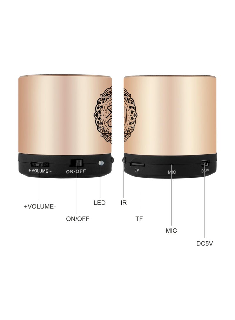 Portable Digital Quran Speaker,Anlising Quran Speaker with Remote Control,Quran Speaker MP3 Player,Quran Translator,USB Rechargeable,8GB,over 18 Reciter and 15 Translations Available(Gold)  - Image 2