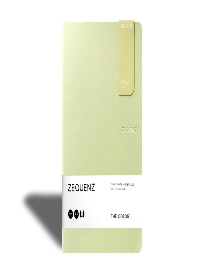 Zequenz A5 Size Olive Green Slim Notebook Blank Acid Free Paper 200 Pages 80GSM 360 Degree Flexibility 100% Handmade Fountain Pen Friendly Color Series Bookmark Included - Image 1