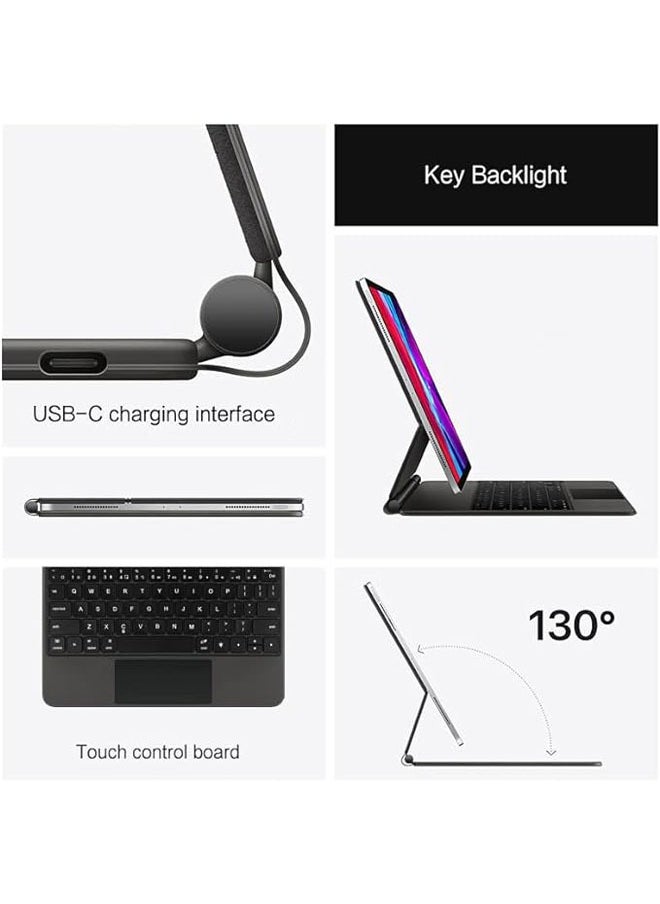 Keyboard for iPad Pro 12.9-inch 2022-6th / 2021-5th / 2020-4th / 2018-3rd Generation 12.9-inch Keyboard with Case, Ultra-Slim Rugged Wireless Case with Trackpad  - Image 2
