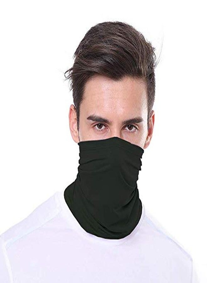 Nyamah Sales Men and Women Bamboo Bandana Dust Sun Protection Face Mask Scarf Neck Cover Balaclava for Fishing Hiking Camping Outdoors Headwear Tube Mask Black_Color 1 PCS