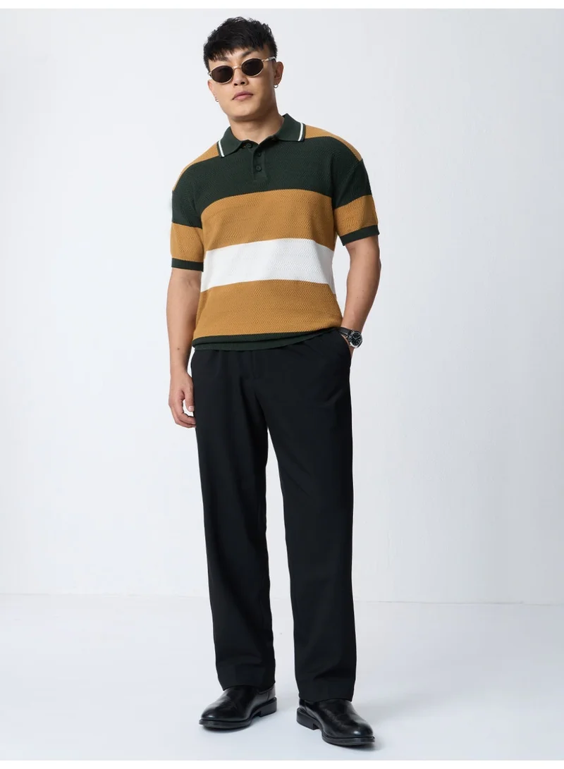The Souled Store Jacquard Polo: Oak Tree