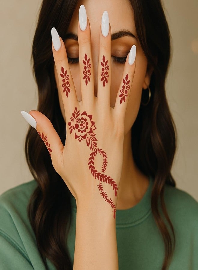ORDERSHOCK Easy Peel Floral Mehndi Sticker for Women’s Style - Image 5