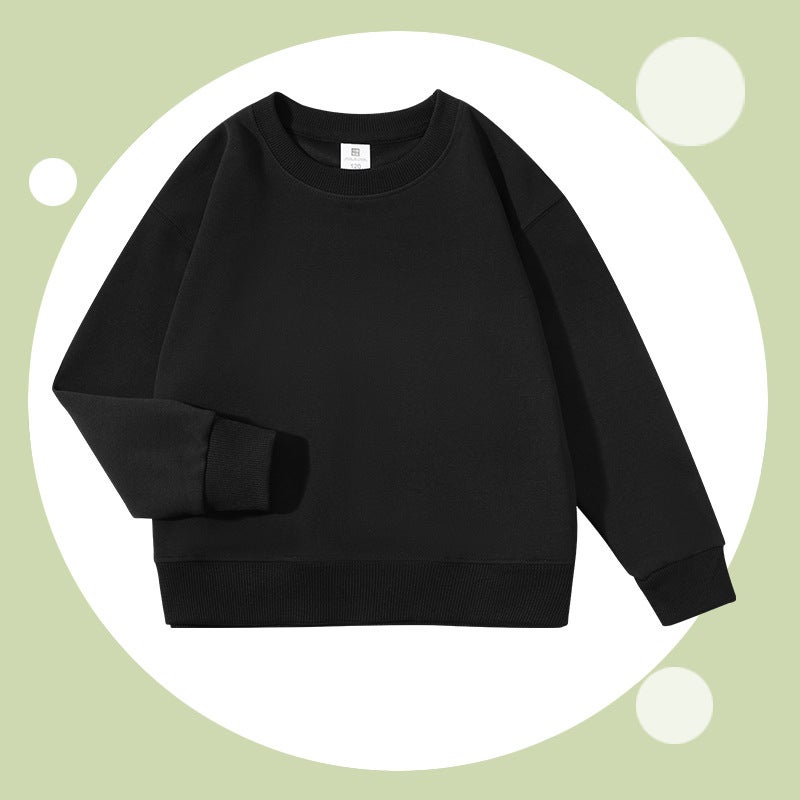Cross-border autumn new 693#300 grams of children's cotton solid color crew neck vests spring and autumn simple pullover - Image 1