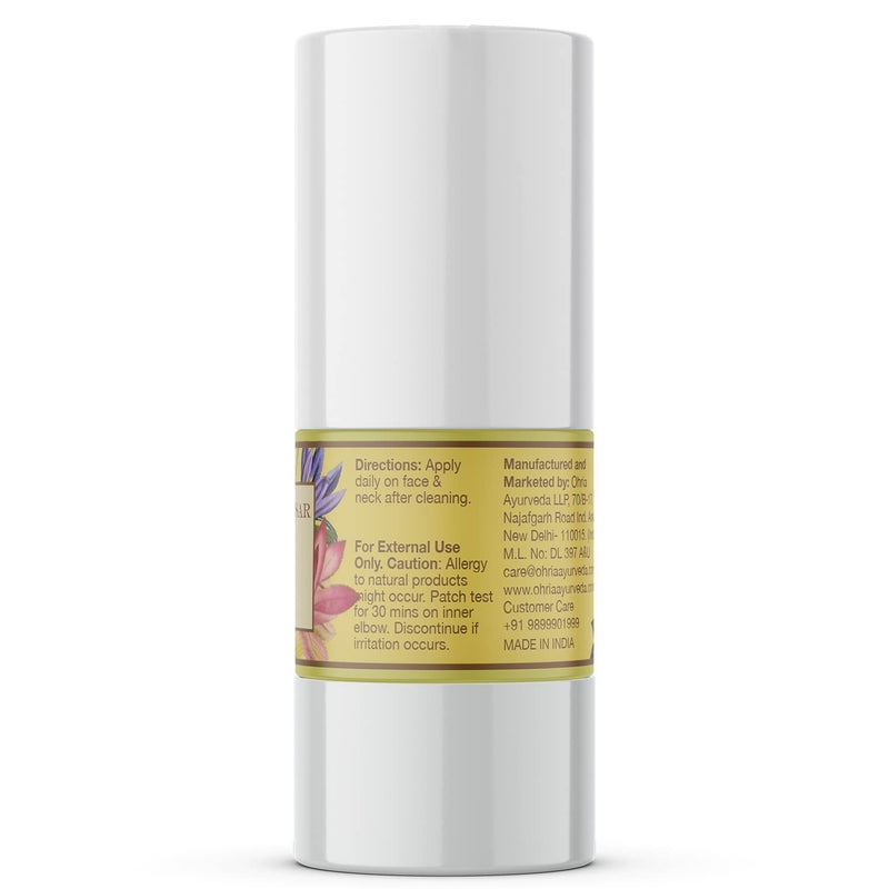 Ohria Ayurveda Paimanjal  Kesar Day Lotion  Lightweight  NonGreasy For Skin Brightening Turmeric and Saffron Moisturizer  Suitable for All Skin Types  15ml - Image 2