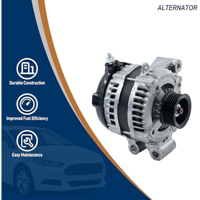 Torquizo 12V 150Amp Alternator for Land Rover Range Rover 2010 2011 2012, LR4 2010, Compatible with Jaguar F-Pace, F-Type, XE, XF, XFR, XJ, XJR, XK, XKR - Image 2