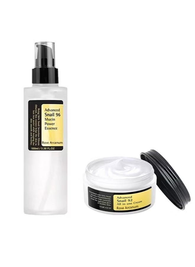 Rose Arcanum Advanced Snail 96 Mucin Power Essence 100ml and Snail 92 All in One Cream SET 100g - Image 1