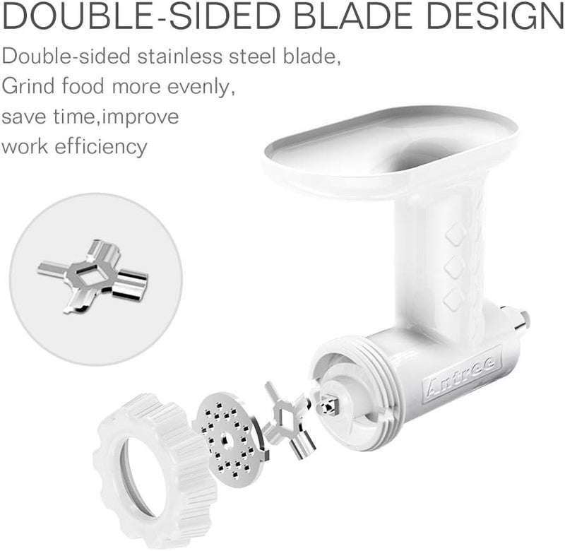 Antree Stainless Steel Meat Grinder Plate Discs/Grinding Blades for for KitchenAid Stand Mixer Food Grinder Attachment(FGA), 2 sharp blades and 2 cutting plates (coarse and fine) - Image 3