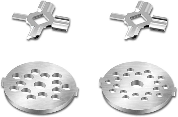 Antree Stainless Steel Meat Grinder Plate Discs/Grinding Blades for for KitchenAid Stand Mixer Food Grinder Attachment(FGA), 2 sharp blades and 2 cutting plates (coarse and fine) - Image 1