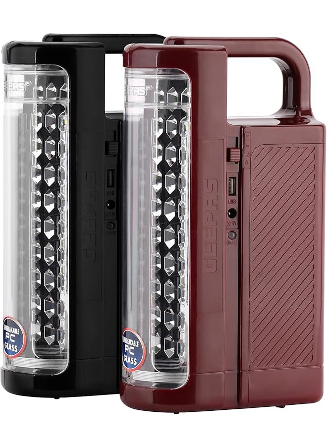 GEEPAS Ge5566 Rechargeable Led Lantern Red And Black Pack Of 2  - Image 1