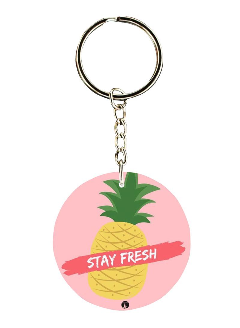 RKN Double Sided Pineapple Printed Keychain 