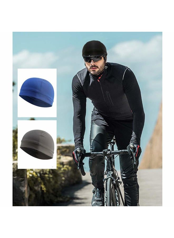 WSHSTS 3 Pack Cooling Skull Cap Helmet Liner Sweat Wicking Cycling Running Hat for Men Women, Black,royal Blue,grey, M - Image 2