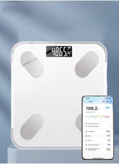Bukela Weighing Scale Smart Bathroom Scales, Accurate Electronic Digital Weight Scale, Fat/Muscle/Visceral Fat Weighing Scale with Bluetooth App (White)  - Image 1