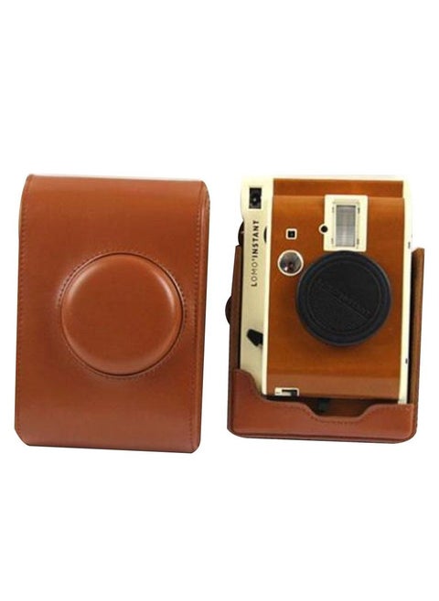 Lomography Lomo Instant Retro PU Leather Camera Case Bag with Strap for (Lomography Lomo Instant) Camera - Brown