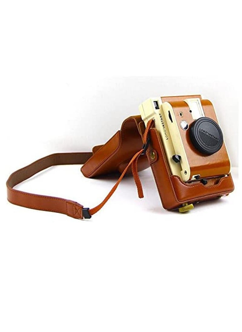Rubik - Lomography Lomo Instant Retro PU Leather Camera Case Bag with Strap for (Lomography Lomo Instant) Camera - Brown - Image 1