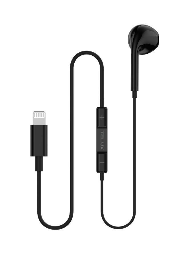 SOUNDLINK Lightning Mono Earphones, High Bass Wired Earphones with Microphone, In-Line Controls, Comfortable Fit, 14mm Dynamic Drivers, Durable Cable 1.2m – Black