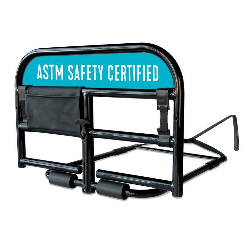 Stander Prime Safety Bed Rail Bariatric Handle for Adults Seniors and Elderly Removable Guardrail and Stand Assist Fits Most King Queen Full and Twin Beds ASTM Safety Approved Bedrail