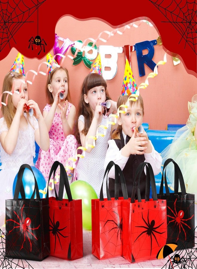 GliCraft 40 Pcs Spider Party Favor Bag Black Red Spider Goodie Reusable Bags Bulk with Handles for Birthday Party Favor 7.87 x 7.87 x 3.54 Inches - Image 2