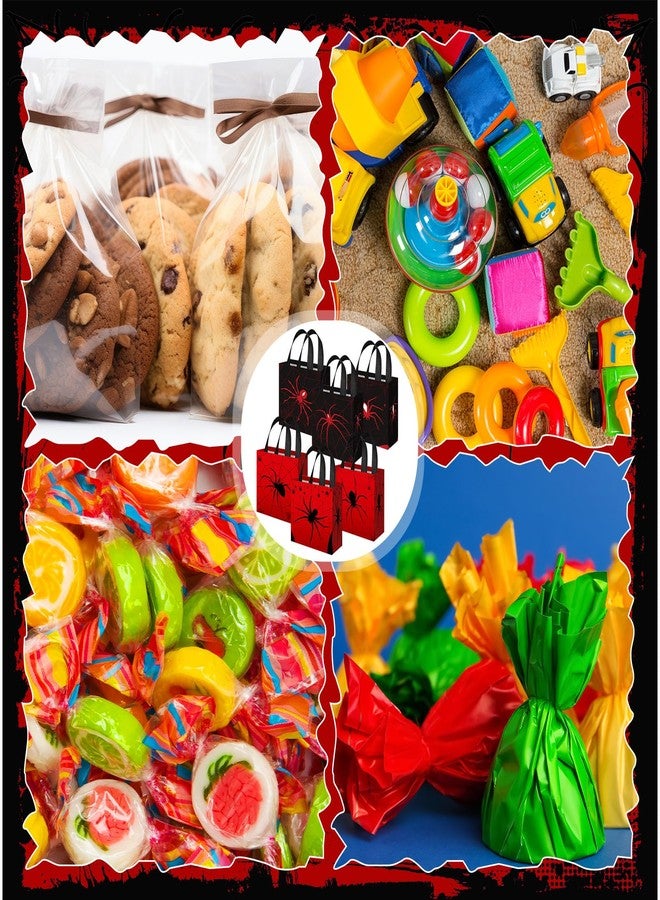 GliCraft 40 Pcs Spider Party Favor Bag Black Red Spider Goodie Reusable Bags Bulk with Handles for Birthday Party Favor 7.87 x 7.87 x 3.54 Inches - Image 5
