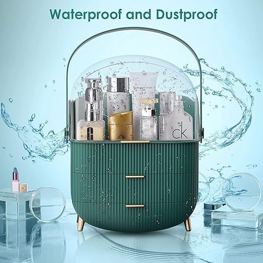 Snivy Snivy Makeup Organizer Storage Box, Cosmetics Display Case with Transparent Cover, Dust Waterproof Cosmetics Storage Box Suitable for Bathroom Countertop and Bedroom Vanity Dresser  - Image 4