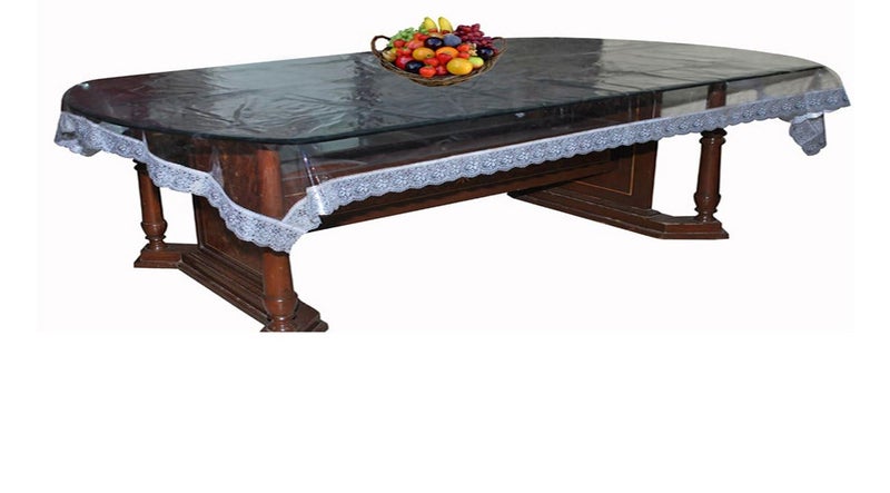 Ans Dinning Table Cover Transperent 6 Seater Transperent Table Protector Rectangle Silver Border - Image 4
