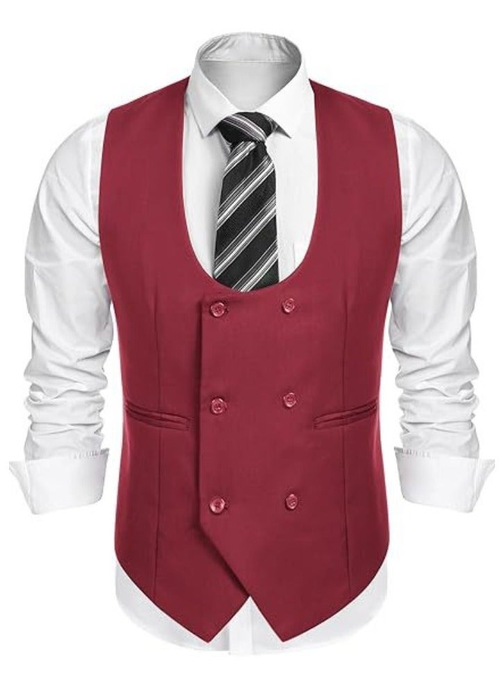 KUYING New Men's British Fashion Slim Fit Suit Vest  - Image 1