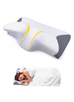 TYCOM Tycom Contour Memory Foam Pillow for Sleeping Orthopedic Cervical Support for Neck Shoulder and Back Pain Relief Ergonomic Pillow for Side Back Stomach Sleepers Washable Pillowcase.  - Image 1