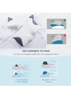 TYCOM Tycom Contour Memory Foam Pillow for Sleeping Orthopedic Cervical Support for Neck Shoulder and Back Pain Relief Ergonomic Pillow for Side Back Stomach Sleepers Washable Pillowcase.  - Image 5