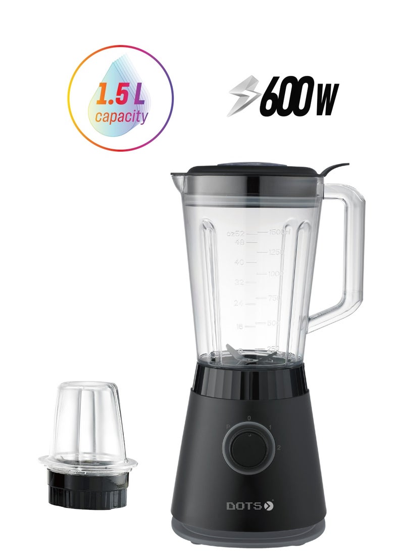 دوتس خلاط كهربائي دوتس سعة 1.5 لتر، مع مطحنة بقدرة 600 واط، اسود BLD-816