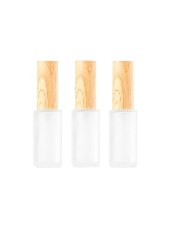 ericotry 3Pcs 30ML 1OZ Empty Refillable Frosted Glass Pump Bottle with Plastic Lid Liquid Foundation Travel Container Dispenser Lotion Essence Emulsion Sample Case for Cosmetic Make-up - Image 1