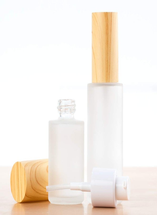 ericotry 3Pcs 30ML 1OZ Empty Refillable Frosted Glass Pump Bottle with Plastic Lid Liquid Foundation Travel Container Dispenser Lotion Essence Emulsion Sample Case for Cosmetic Make-up - Image 4