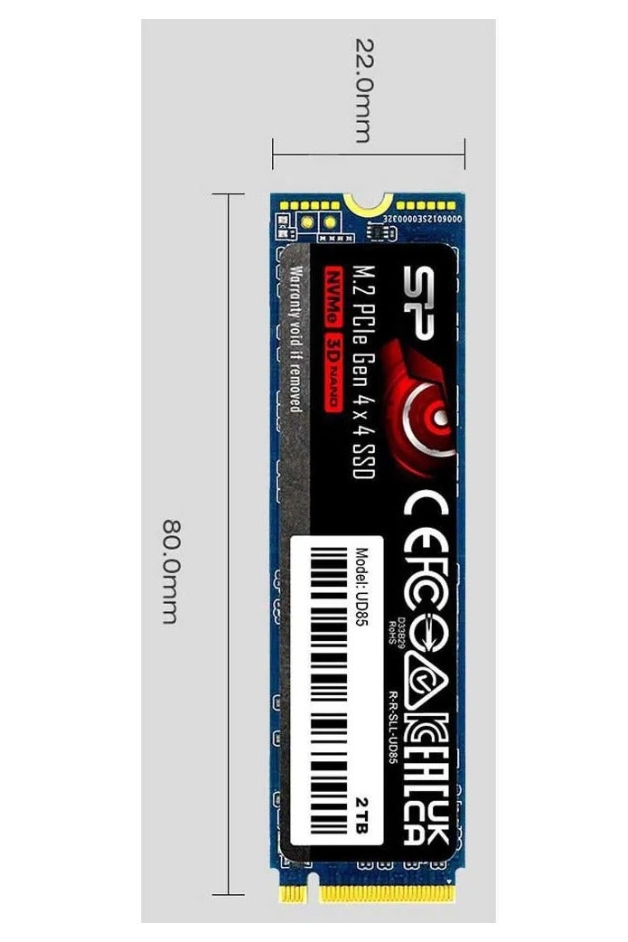 Silicon Power UD85 1TB NVMe PCIe 4.0 M.2 SSD, Up to 3600MB/s, 3D NAND M.2 2280 PCIe Gen4x4 Internal Solid State Drive for Desktop Laptop PC Computer - Image 4