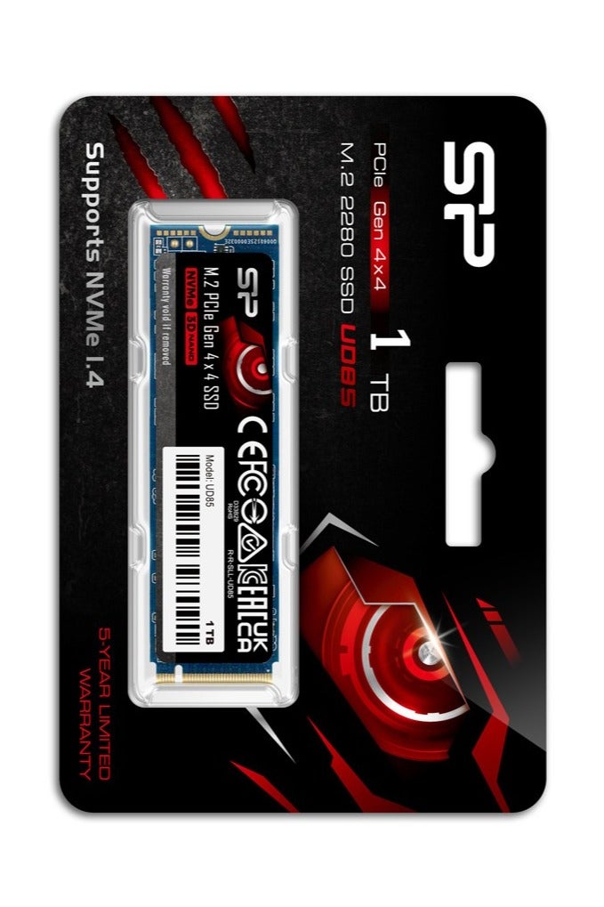 Silicon Power UD85 1TB NVMe PCIe 4.0 M.2 SSD, Up to 3600MB/s, 3D NAND M.2 2280 PCIe Gen4x4 Internal Solid State Drive for Desktop Laptop PC Computer - Image 1