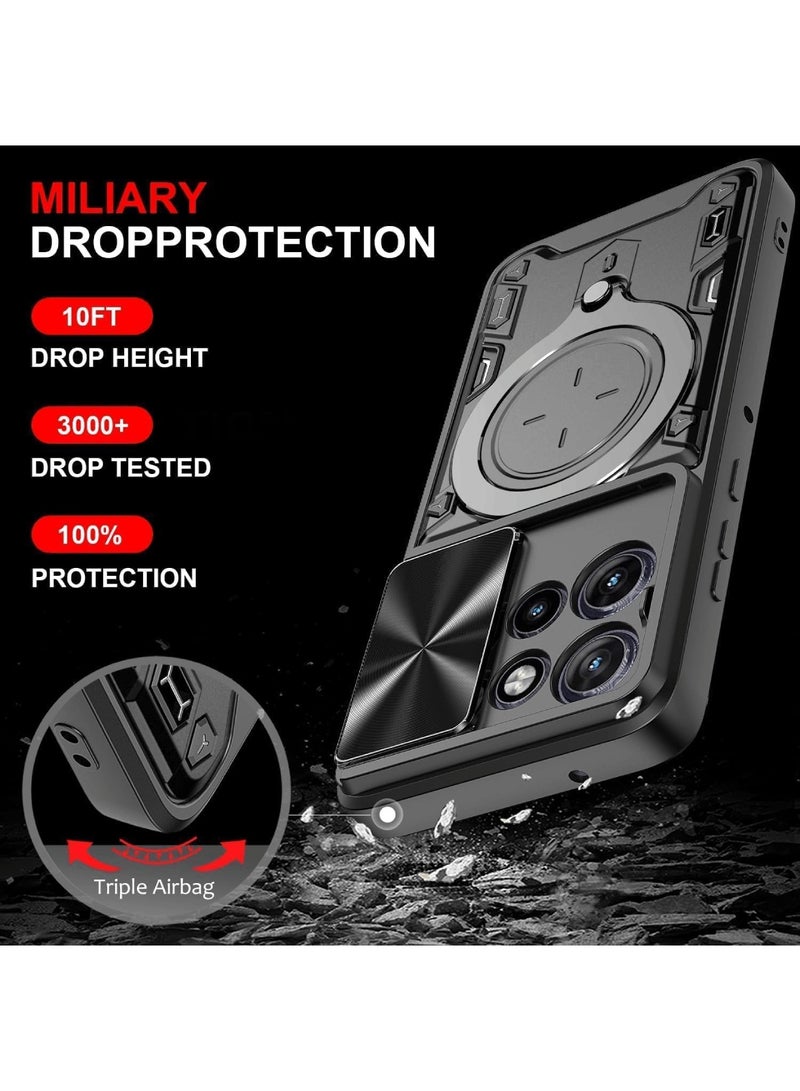 Aookay [1+1] for Motorola Moto G15 Case with Screen Protectors (1 Pcs), Built Slide Camera Protection Cover, Mil-Grade Heavy Duty Rugged Cell Phone Protective Cover (Black) - Image 2