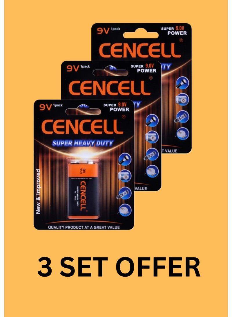 Cencell 9V  battery 3 set