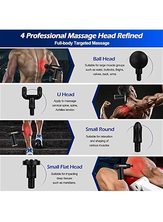 TRASSLE Mini Massage Gun, Percussion Deep Tissues Muscle Massager Gun with 6 Speeds, Type-C Charging, 35DB Ultra Quiet, Portable Electric Handheld Body Massager for Back Neck Pain Relief (Black) - Image 4