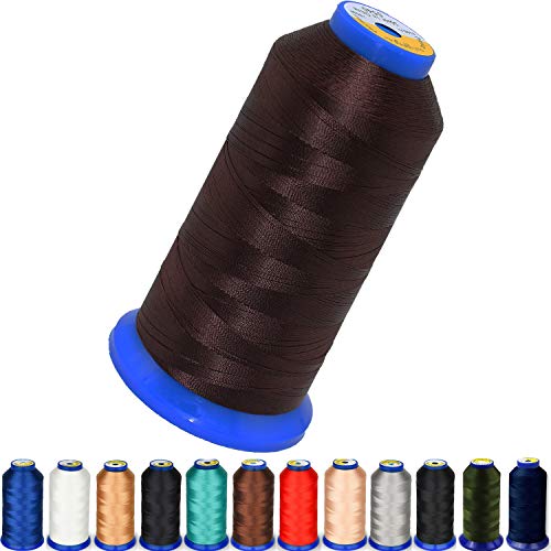 pestor Heavy Duty Thread 1800 Yards Size T70#69 210D/3 All Purpose High Strength Polyester Sewing Thread for Weaves, Upholstery, Jeans and Weaving Hair, Drapery, Beading, Purses, Leather (Choco Brown) - Image 1
