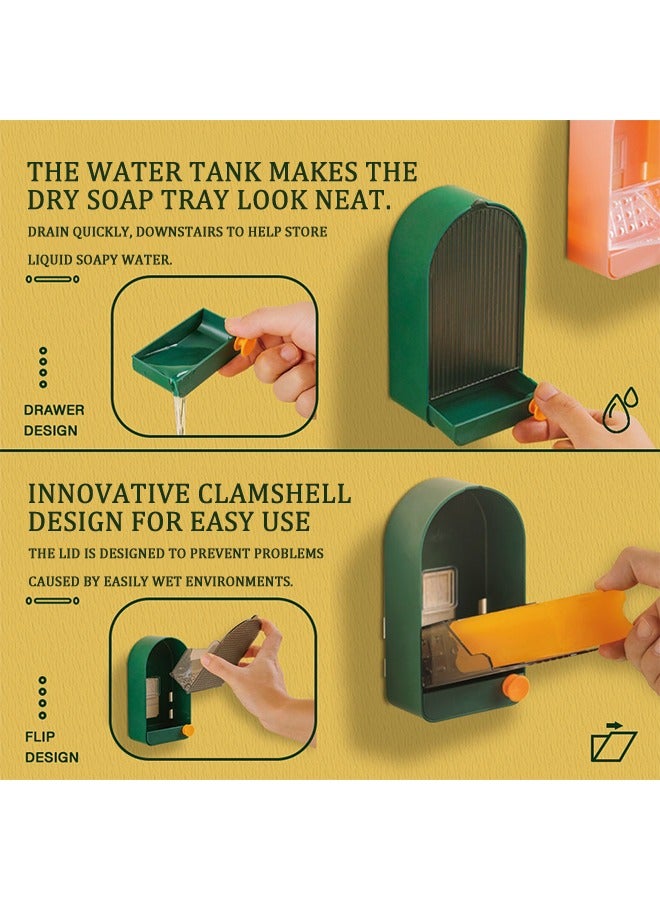 Durable Soap Holder, Wall-Mounted Soap Container, Waterproof and Dustproof, Easy to Clean, Suitable for Bathroom, Washstand, Kitchen - Image 3