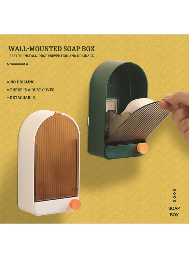 Durable Soap Holder, Wall-Mounted Soap Container, Waterproof and Dustproof, Easy to Clean, Suitable for Bathroom, Washstand, Kitchen - Image 2