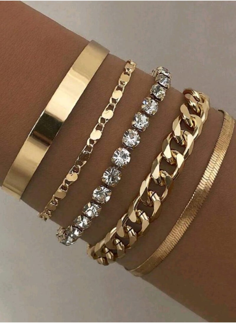 Punk Smooth Simple Overlay Cool Multi-Layer Bracelet