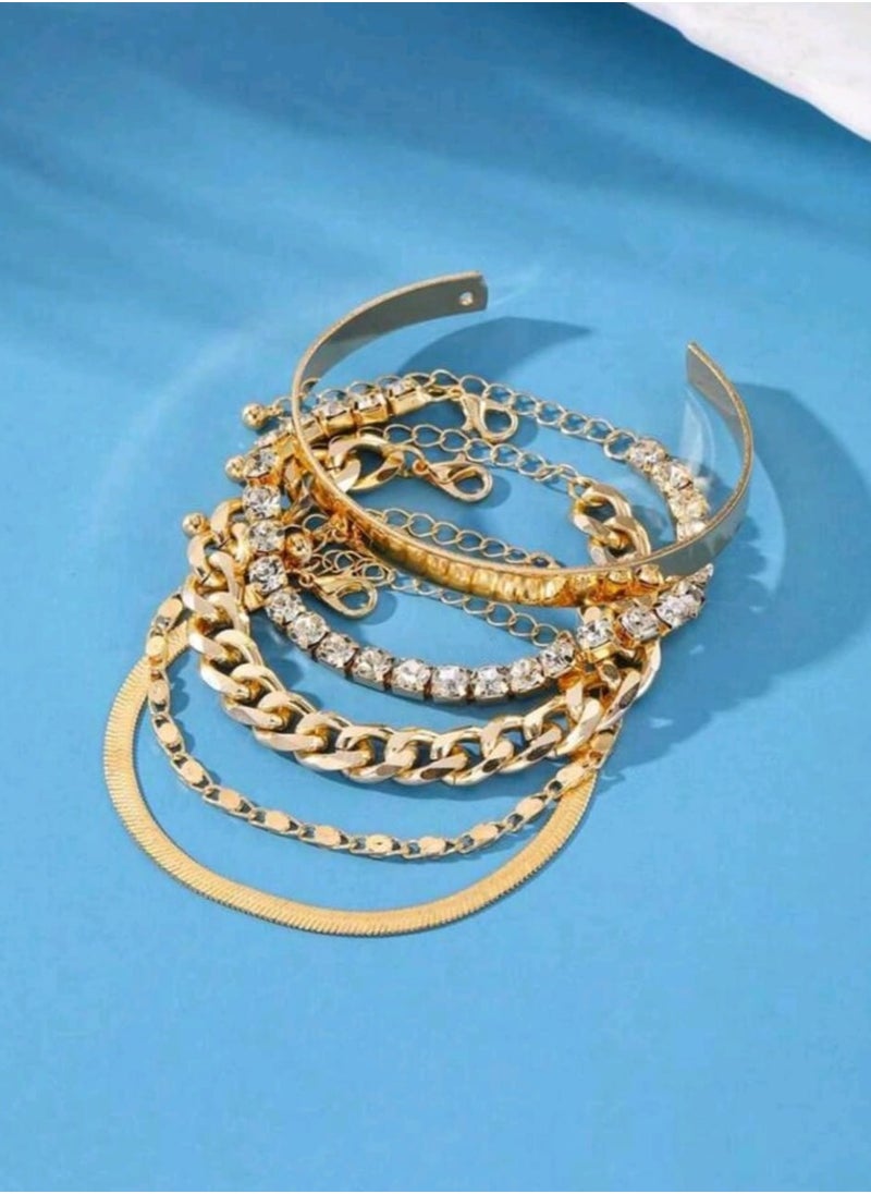 Punk Smooth Simple Overlay Cool Multi-Layer Bracelet
