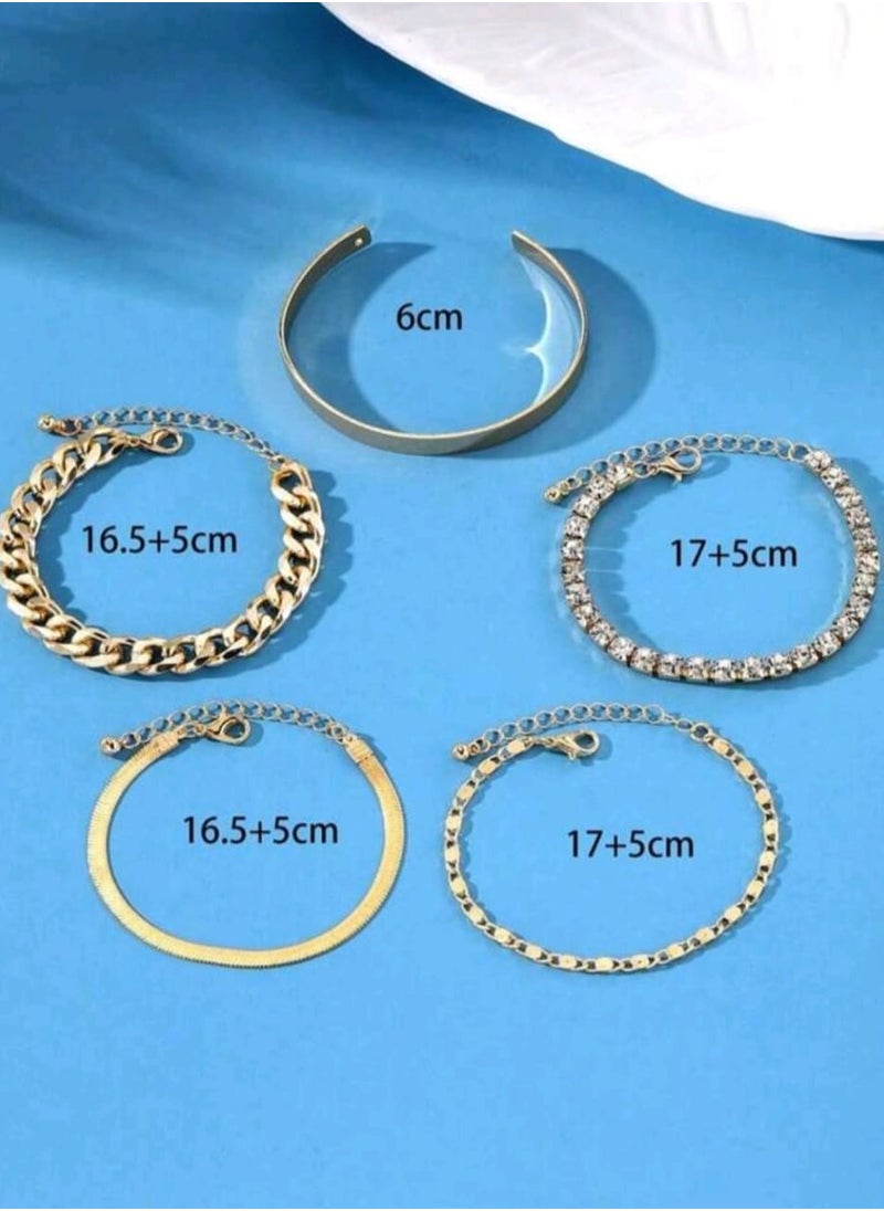 Punk Smooth Simple Overlay Cool Multi-Layer Bracelet