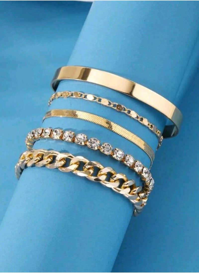Punk Smooth Simple Overlay Cool Multi-Layer Bracelet
