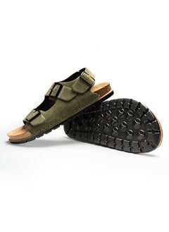 AL-WAHA AL-ZHABIA Men's Genuine Leather Sandals | Breathable PU Sole, Anti-Slip & Durable for Desert Climate | Daily Wear Comfort | Sandals for Men(41)  - Image 3
