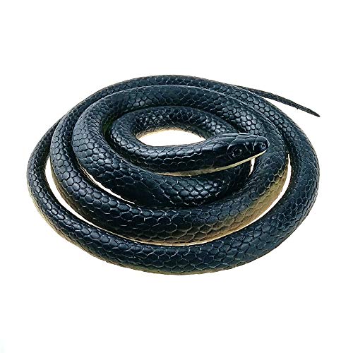 NAKIMO Realistic Rubber Fake Snake Toy 50 Inch Mamba for Garden Props and Practical Joke - Image 1
