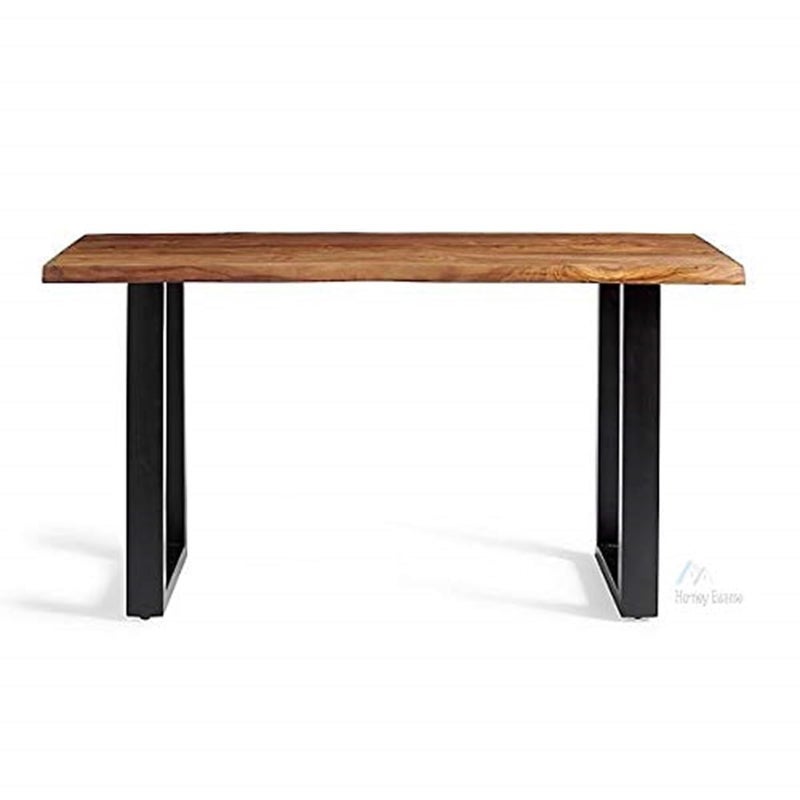 HIRVALL HIRVALL Console Table Legs for Living Room Wooden Modern Side Entrance Table Leg for Home Office Entryway Hallway Foyer Table Legs Solid Black Coated Iron Metal Brown - Image 3