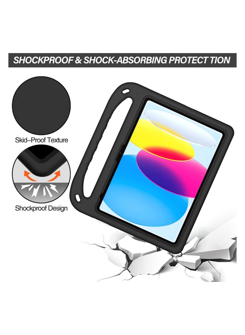 VKL Kids Case for iPad A16 11 inch 2025 (11th Gen) & iPad 10th Generation (10.9" 2022): Durable Shockproof Lightweight Stand Cover with Handle for Kids (Black) - Image 4